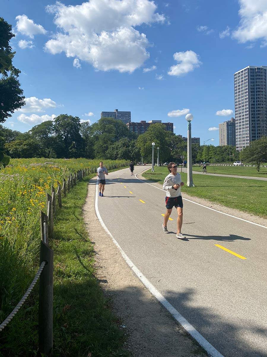 running trail in Chicago