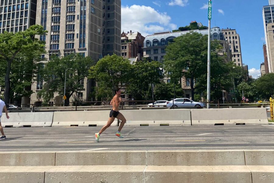 Person running in Chicago