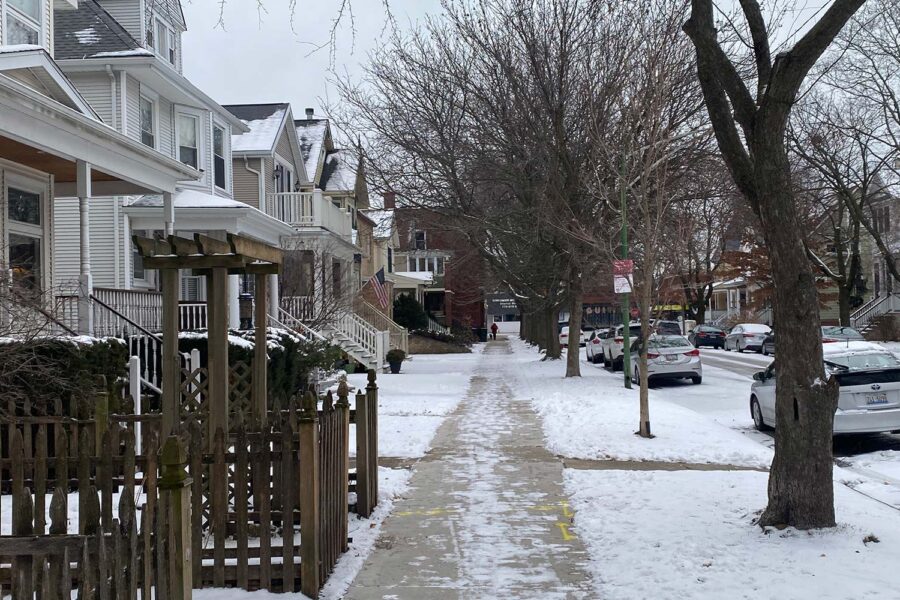 Chicago street in winter